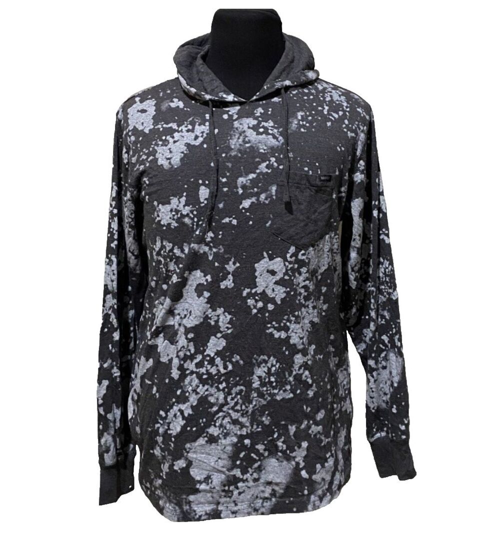 Amplify Streetwear Hooded Top M Gray Abstract Long Sleeve Pocket Shirt Pullover